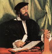 HOLBEIN, Hans the Younger Unknown Gentleman with Music Books and Lute sf china oil painting reproduction